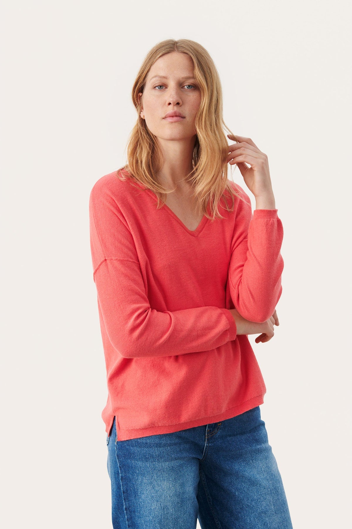 Chandail manches longues pour femme par Part Two | 30308070/Liane 171744-CALYPSO CORAL | Boutique Vvög, vêtements mode pour homme et femme
