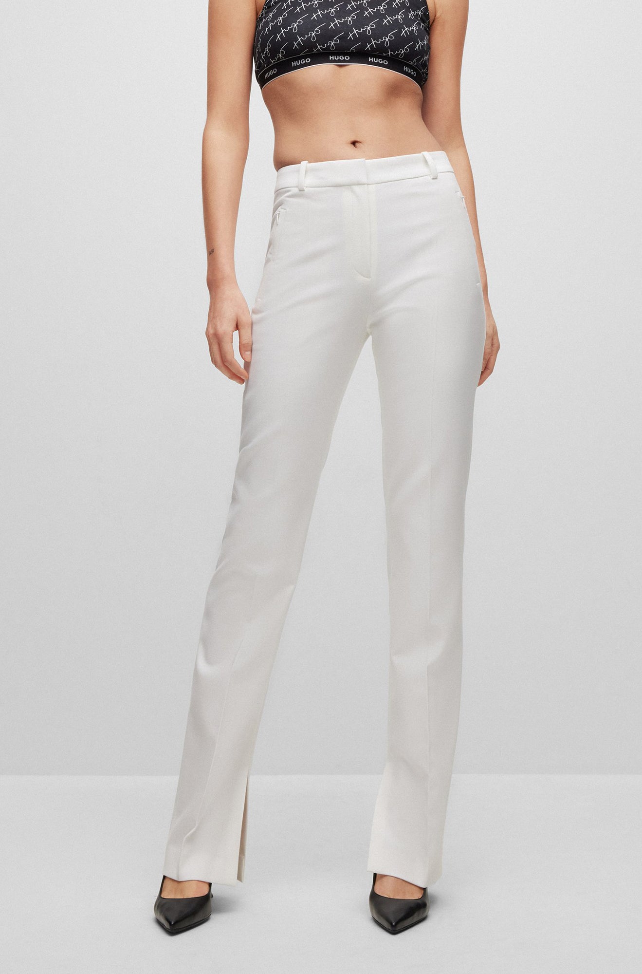 Pantalon pour femme par HUGO BOSS | 50476653 102-NATURAL | Boutique Vvög, vêtements mode pour homme et femme