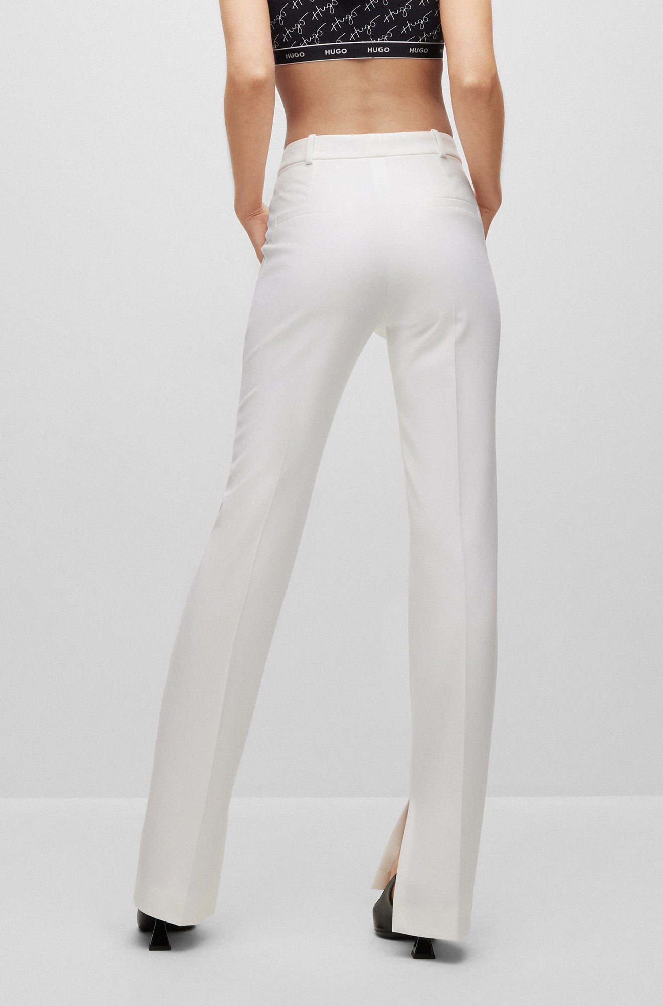 Pantalon pour femme par HUGO BOSS | 50476653 102-NATURAL | Boutique Vvög, vêtements mode pour homme et femme