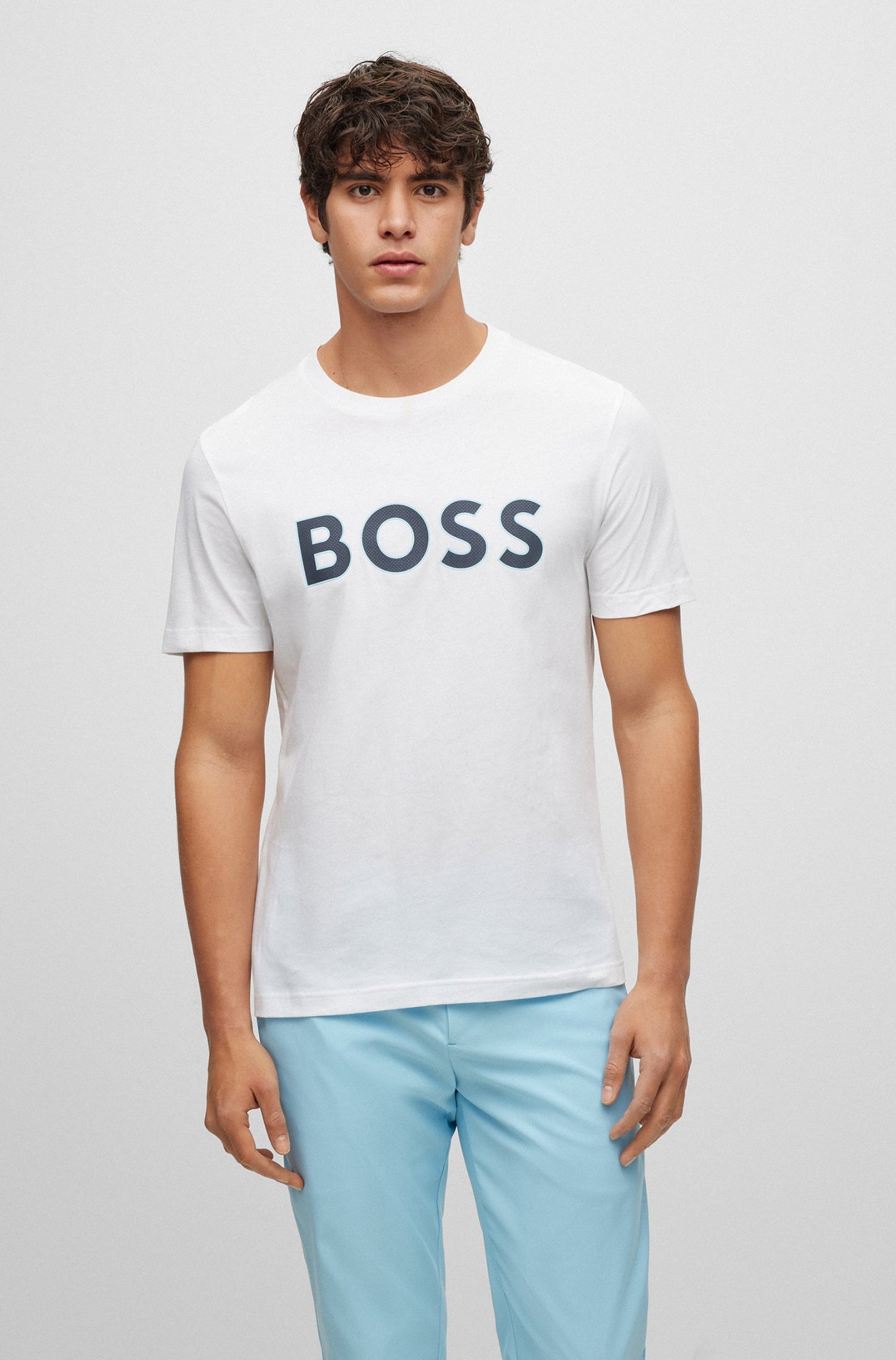 T-shirt pour homme par HUGO BOSS | 50488793 100-WHITE-Blanc | Boutique Vvög, vêtements mode pour homme et femme