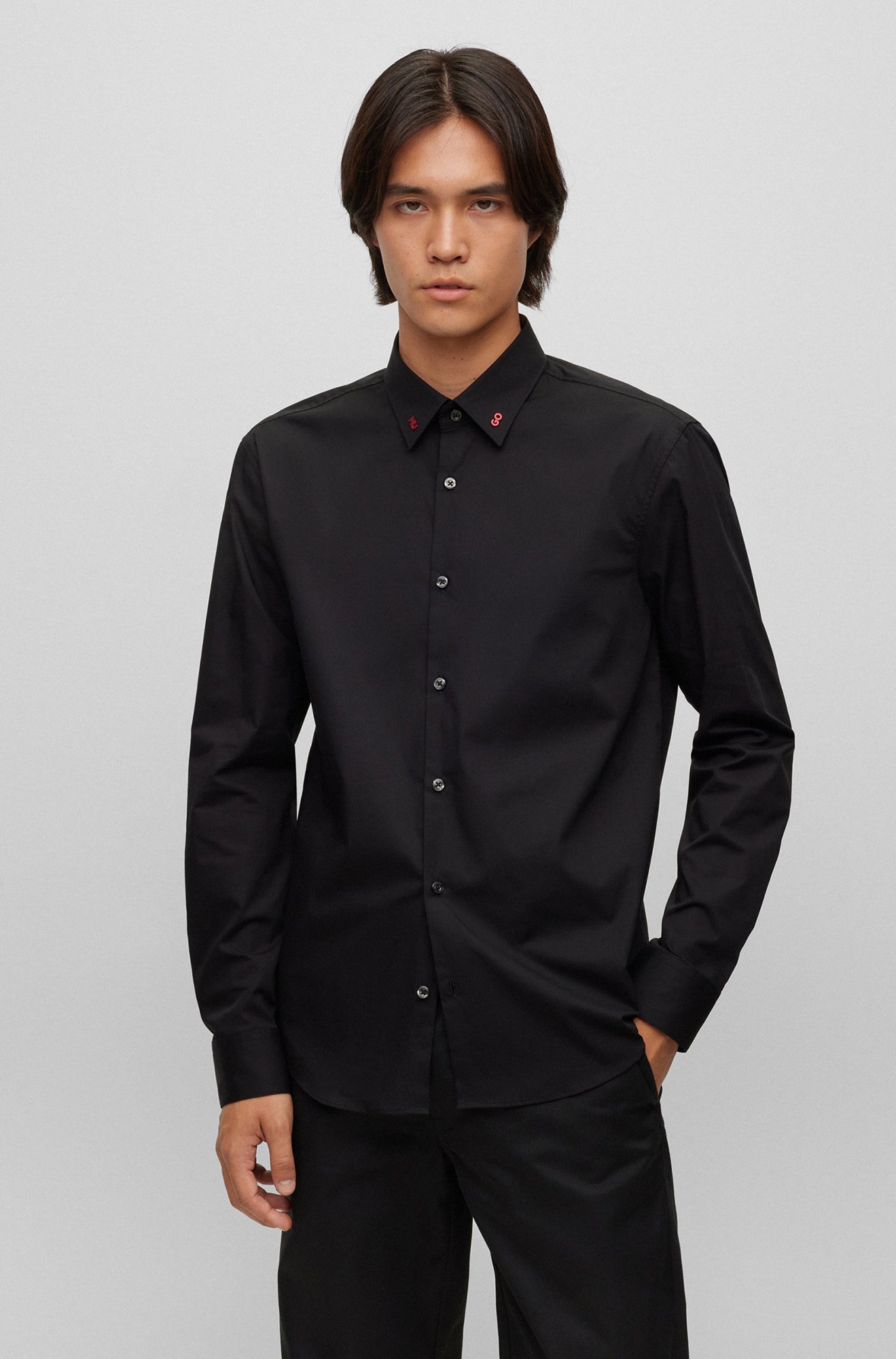 Chemise manches longues pour homme par HUGO BOSS | 50495900 Noir/001-BLACK | Boutique Vvög, vêtements mode pour homme et femme