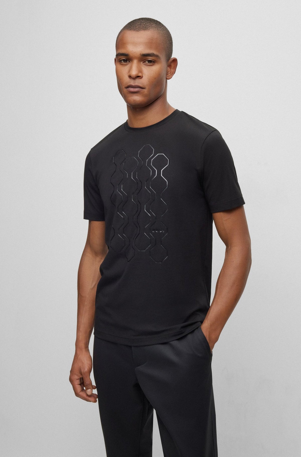 T-Shirt pour homme par HUGO BOSS | 50507029 Noir/001-BLACK | Boutique Vvög, vêtements mode pour homme et femme