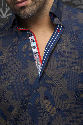 Chemise manches longues en Knit pour homme par Au Noir | ABRAHAM Marine Tabac | Boutique Vvög, inventaire complet de la marque Au Noir