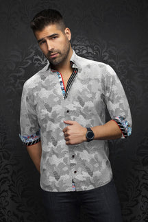 Chemise manches longues en Knit pour homme par Au Noir | ABRAHAM Blanc | Boutique Vvög, inventaire complet de la marque Au Noir