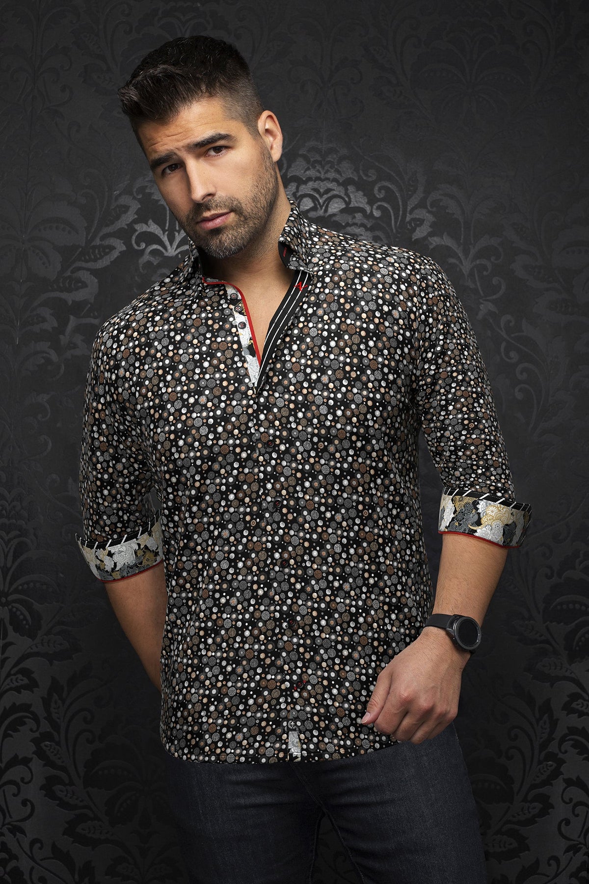 Chemise manches longues pour homme par Au Noir | ALBERTO Noir | Boutique Vvög, inventaire complet de la marque Au Noir