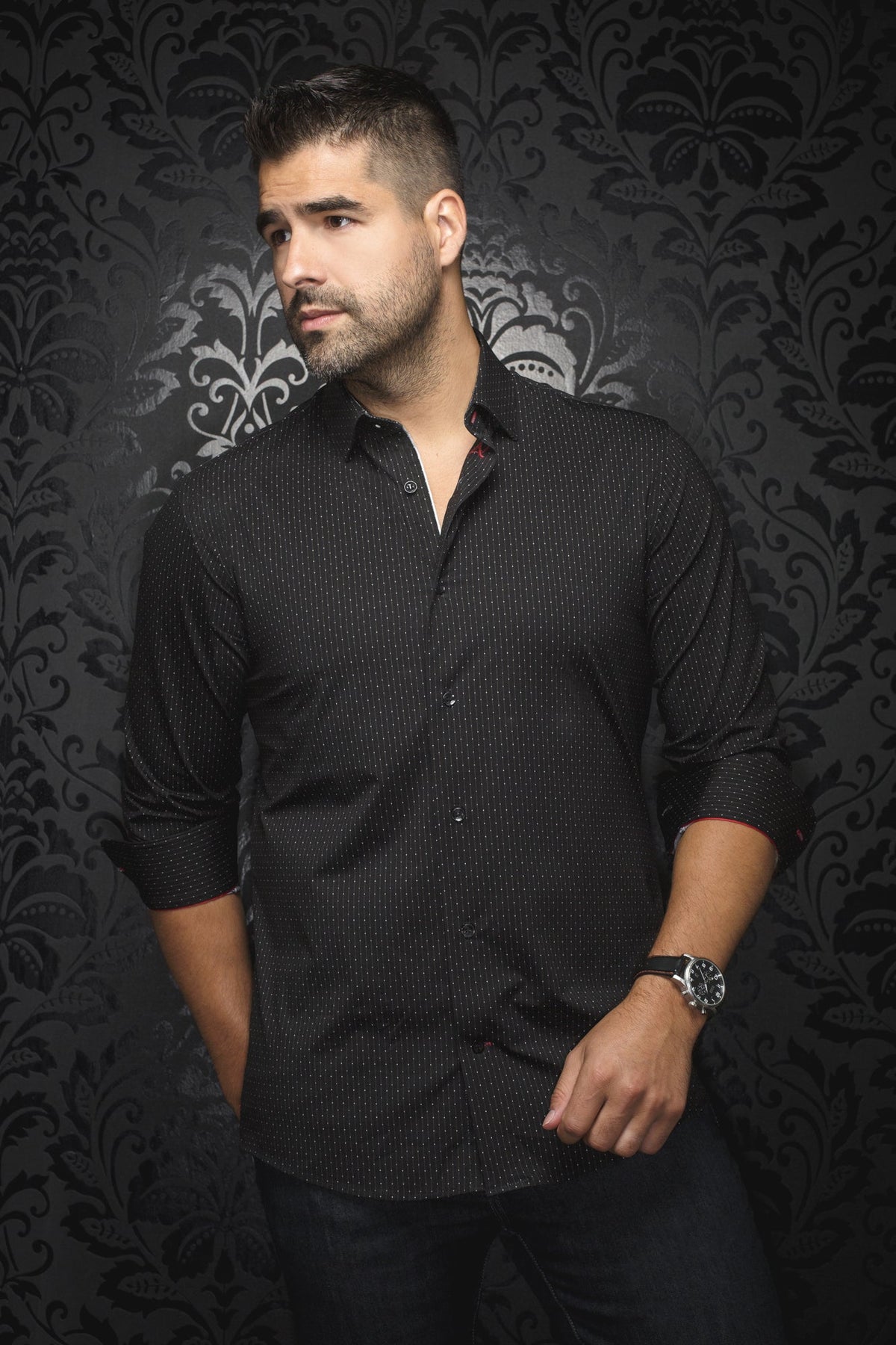 Chemise manches longues en Knit pour homme par Au Noir | ALEXANDER NDL Noir | Boutique Vvög, inventaire complet de la marque Au Noir