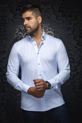 Chemise manches longues en Knit pour homme par Au Noir | ALEXANDER WPC Bleu Clair | Boutique Vvög, inventaire complet de la marque Au Noir