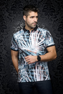 Polo pour homme par Au Noir | AMAZONIA Marine Turquoise | Boutique Vvög, inventaire complet de la marque Au Noir
