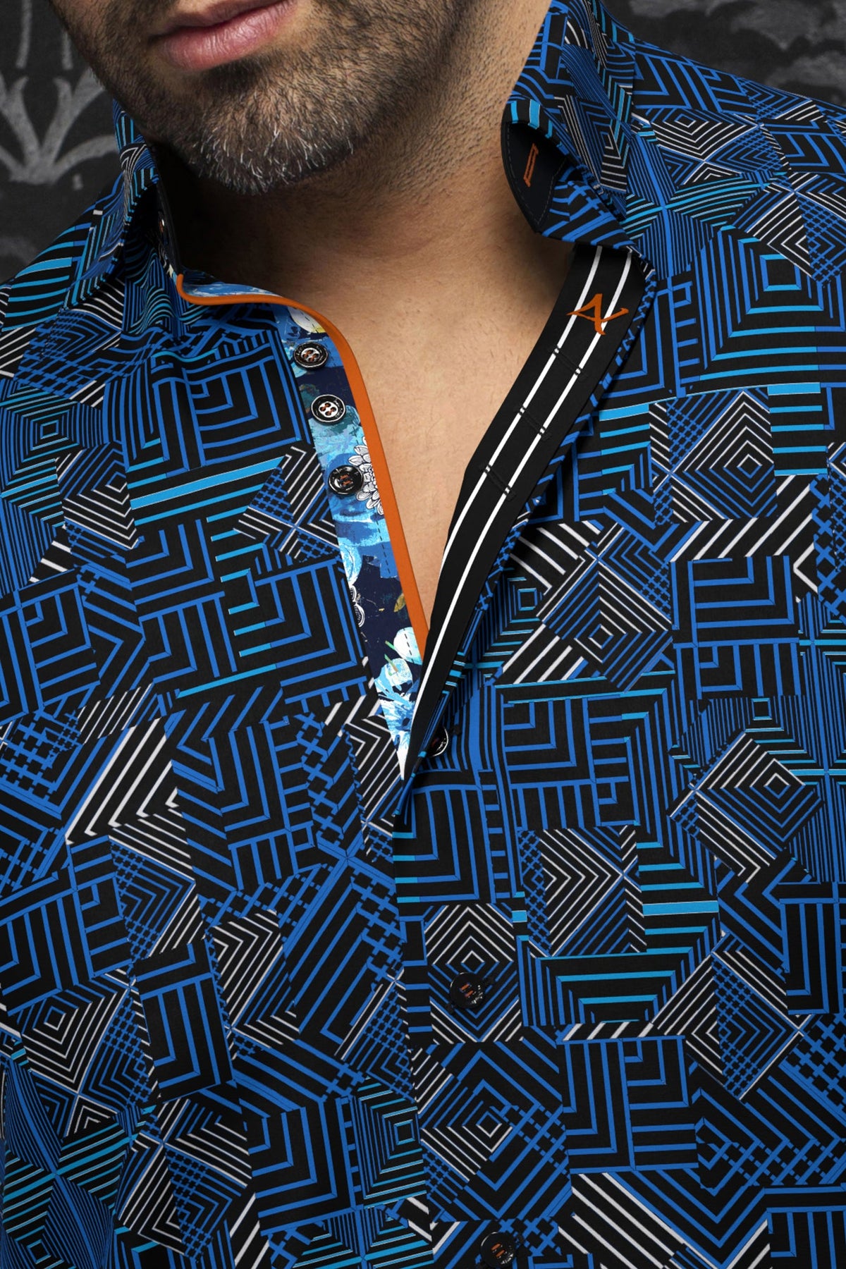 Chemise manches longues pour homme par Au Noir | ARIENZO Bleu | Boutique Vvög, inventaire complet de la marque Au Noir