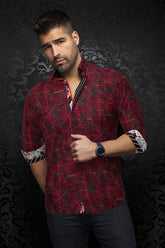 Chemise manches longues pour homme par Au Noir | ARIENZO Rouge | Boutique Vvög, inventaire complet de la marque Au Noir