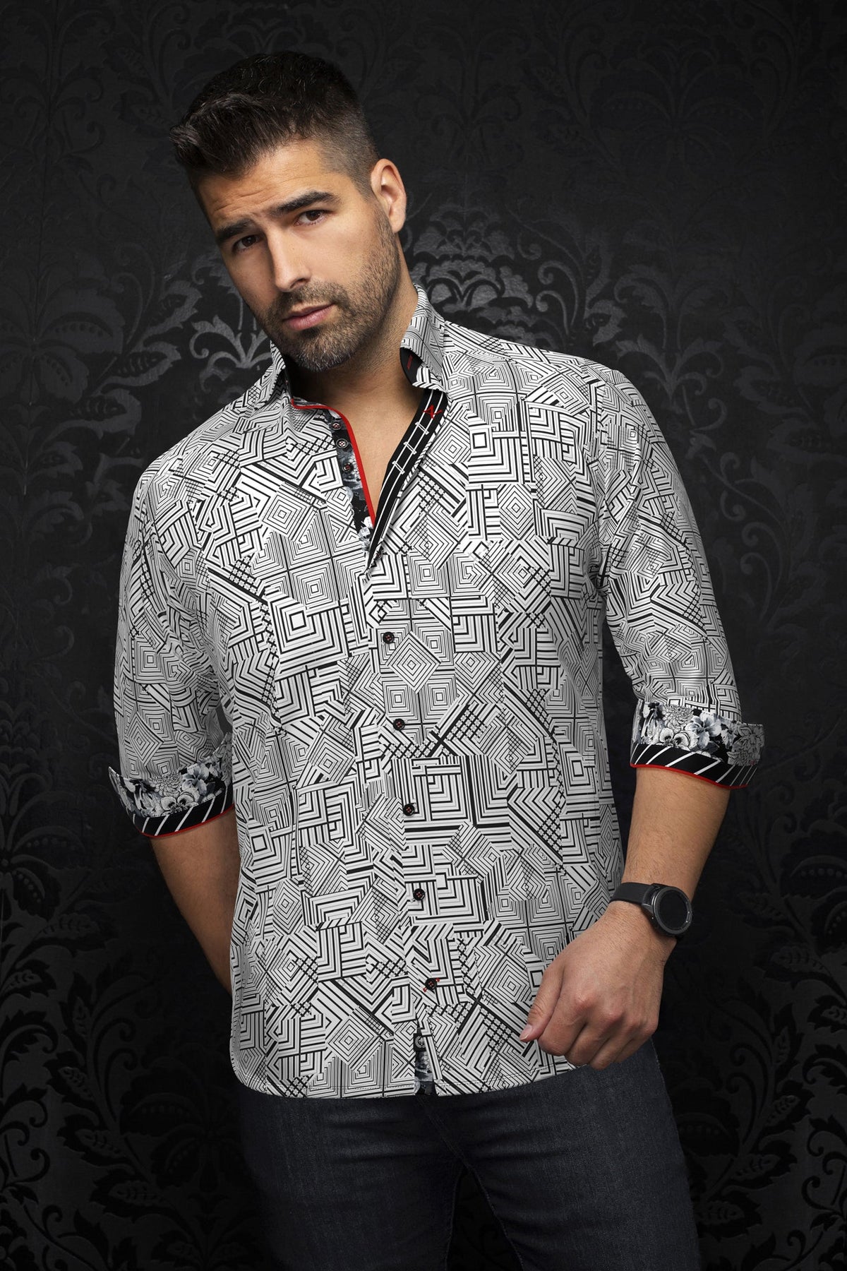 Chemise manches longues pour homme par Au Noir | ARIENZO Blanc | Boutique Vvög, inventaire complet de la marque Au Noir
