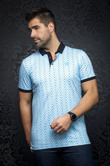 Polo pour homme par Au Noir | BATTISTA turquoise | Boutique Vvög, inventaire complet de la marque Au Noir