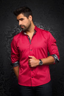 Chemise manches longues pour homme par Au Noir | BLONDEL Rouge/red | Vvog.ca, inventaire complet de la marque Au Noir