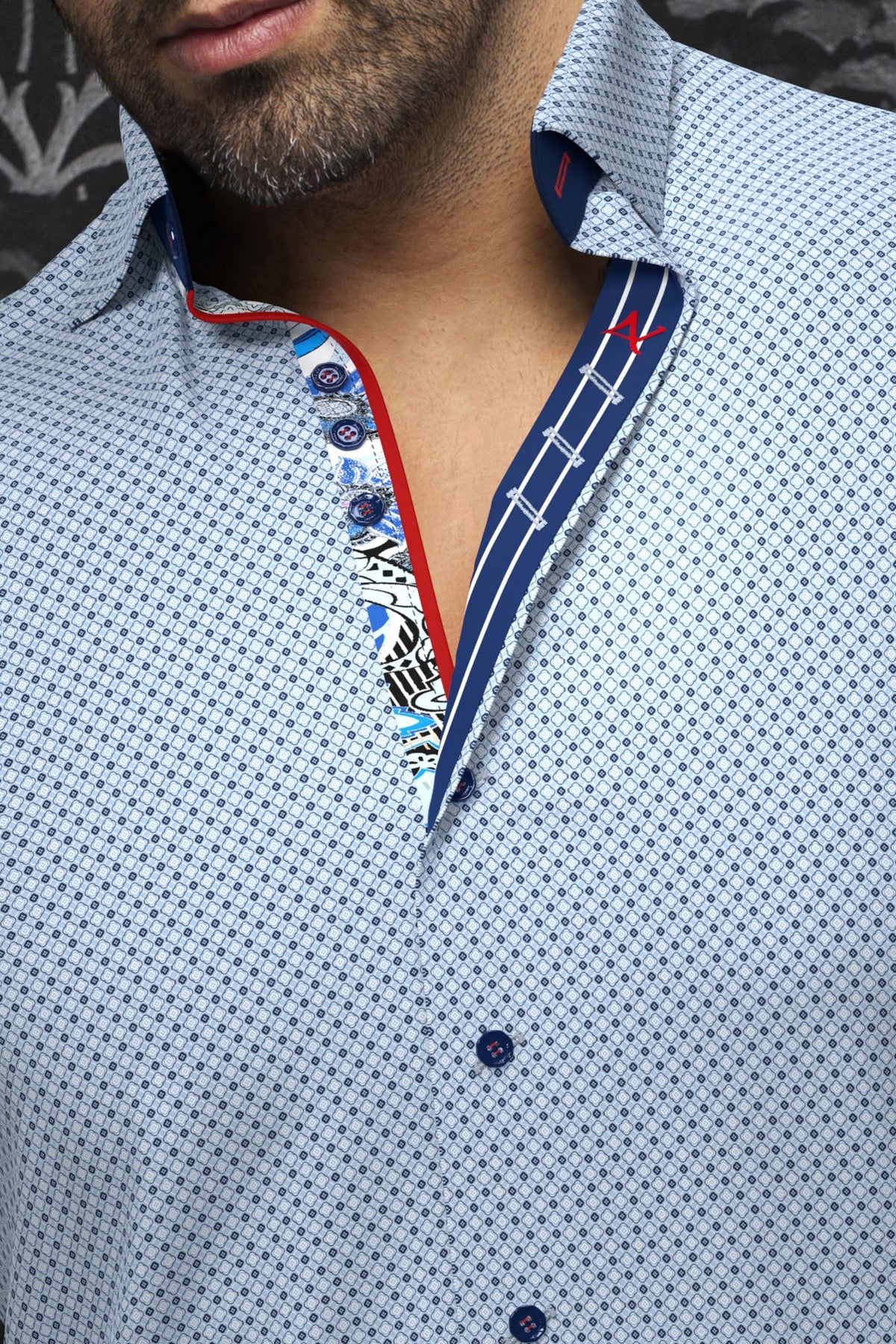 Chemise manches courtes pour homme par Au Noir | BOTERO(SS) Bleu | Boutique Vvög, inventaire complet de la marque Au Noir