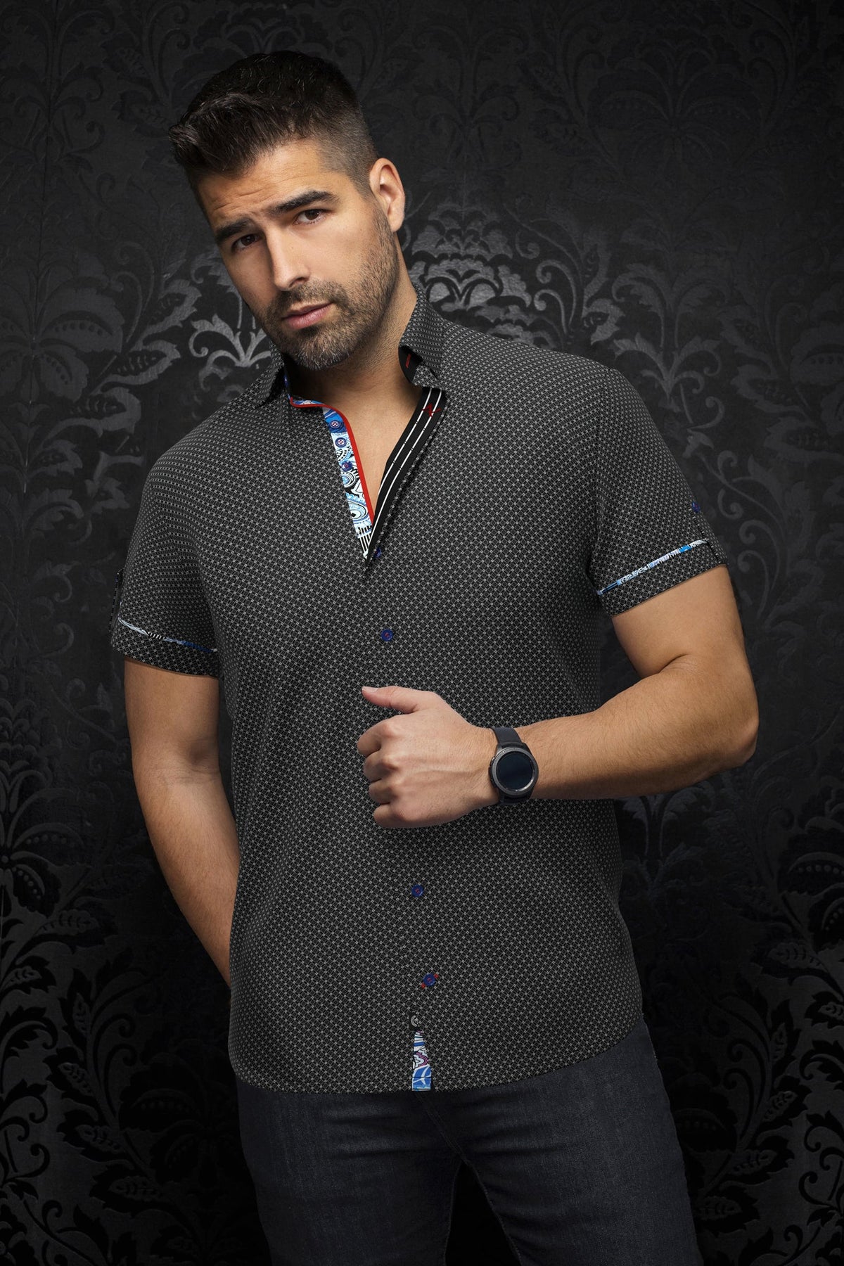 Chemise manches courtes pour homme par Au Noir | BOTERO(SS) Noir | Boutique Vvög, inventaire complet de la marque Au Noir