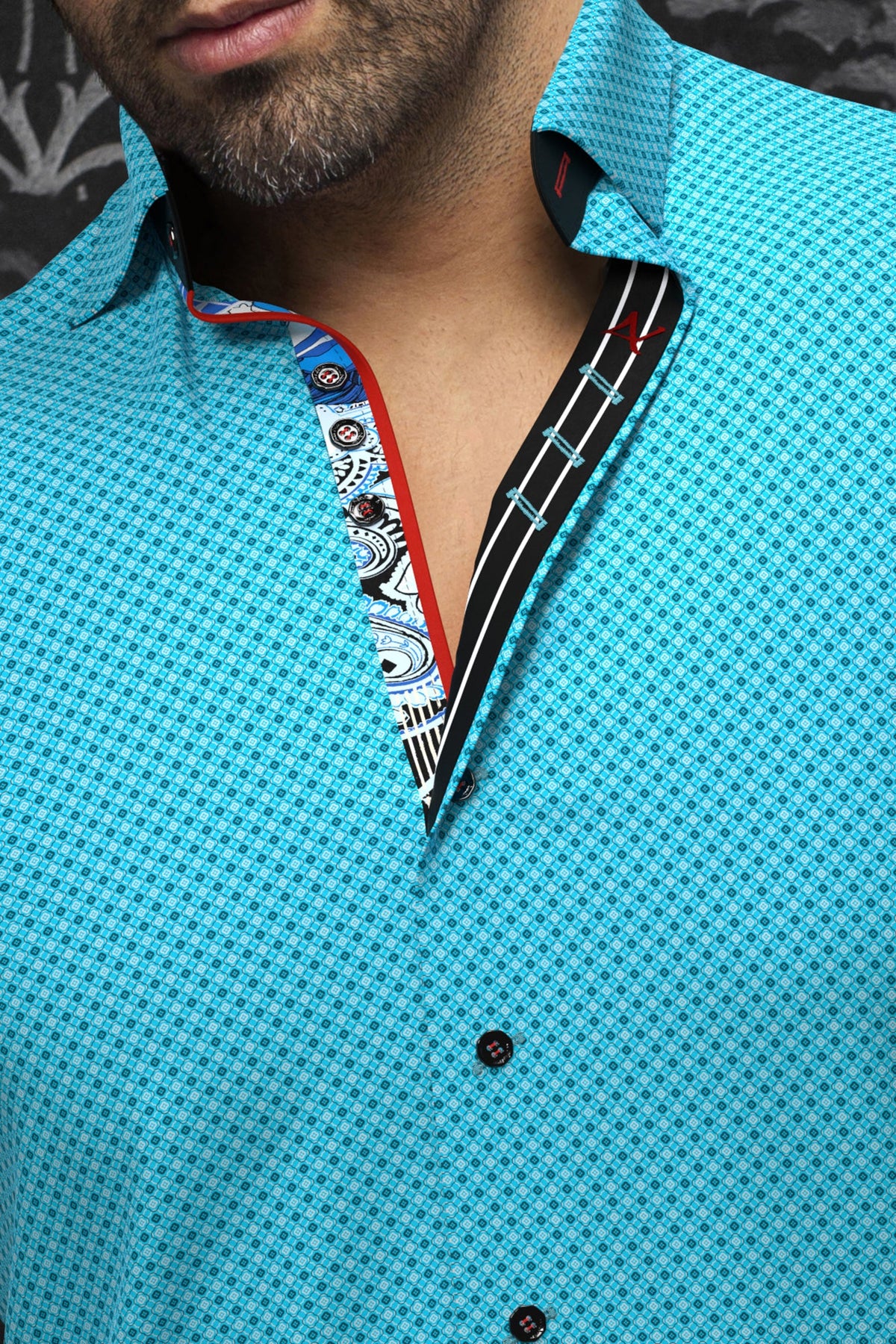 Chemise manches courtes pour homme par Au Noir | BOTERO(SS) Turquoise | Boutique Vvög, inventaire complet de la marque Au Noir