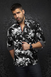 Chemise manches longues en Knit pour homme par Au Noir | CAMBRIA Noir Blanc | Boutique Vvög, inventaire complet de la marque Au Noir