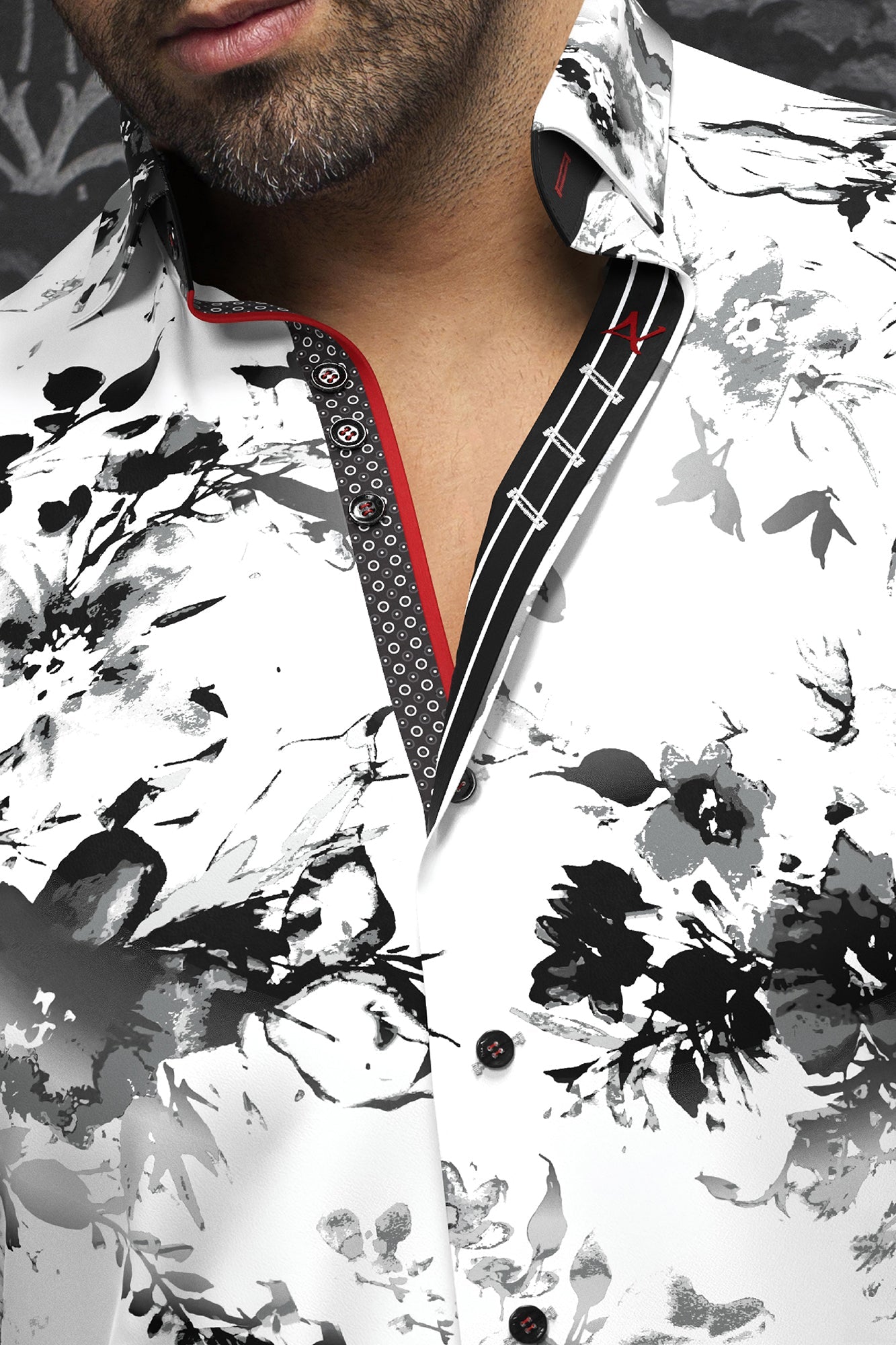 Chemise manches longues en Knit pour homme par Au Noir | CAMBRIA Blanc Noir | Boutique Vvög, inventaire complet de la marque Au Noir