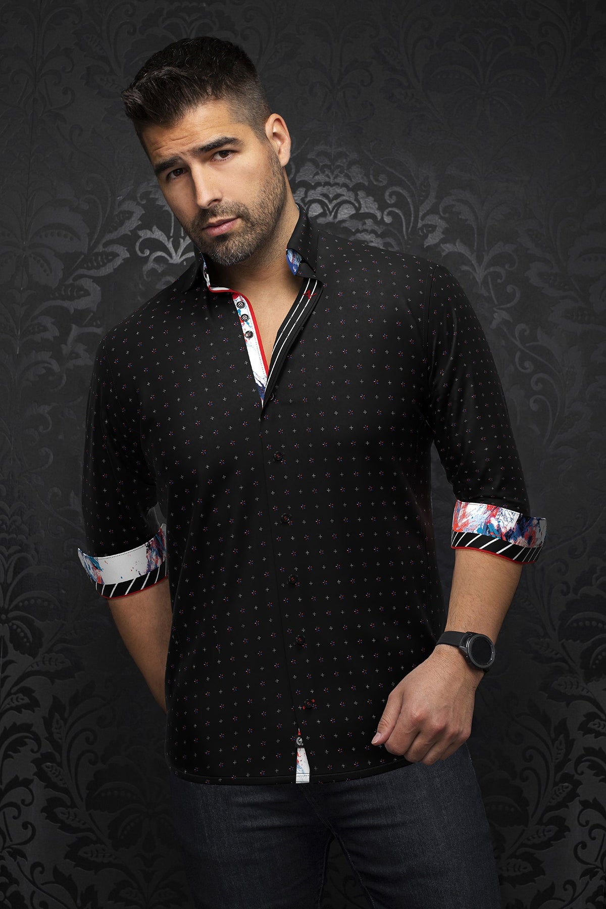Chemise manches longues en Knit pour homme par Au Noir | CAMPOS Noir | Boutique Vvög, inventaire complet de la marque Au Noir