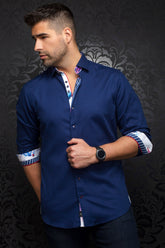 Chemise manches longues pour homme par Au Noir | CAREY new blue | Boutique Vvög, vêtements mode pour hommes