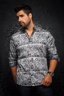 Chemise manches longues pour homme par Au Noir | CARTEL Gris/grey | Vvog.ca, inventaire complet de la marque Au Noir