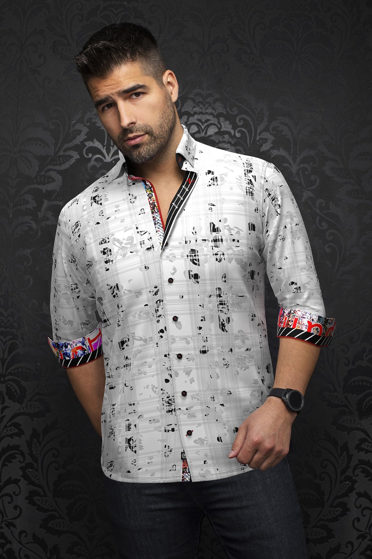 Chemise manches longues pour homme par Au Noir | CONTRERAS Blanc | Boutique Vvög, inventaire complet de la marque Au Noir