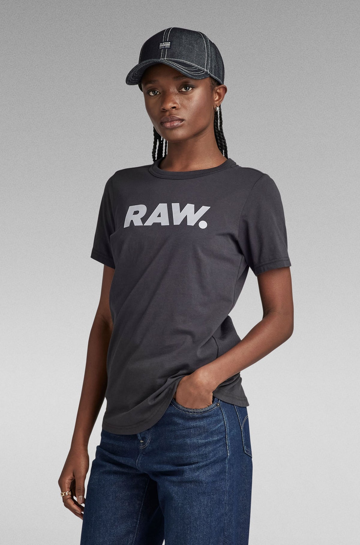 T-Shirt pour femme par G-Star RAW | D21226 4107 Gris foncé/992 | Boutique Vvög, vêtements mode pour homme et femme