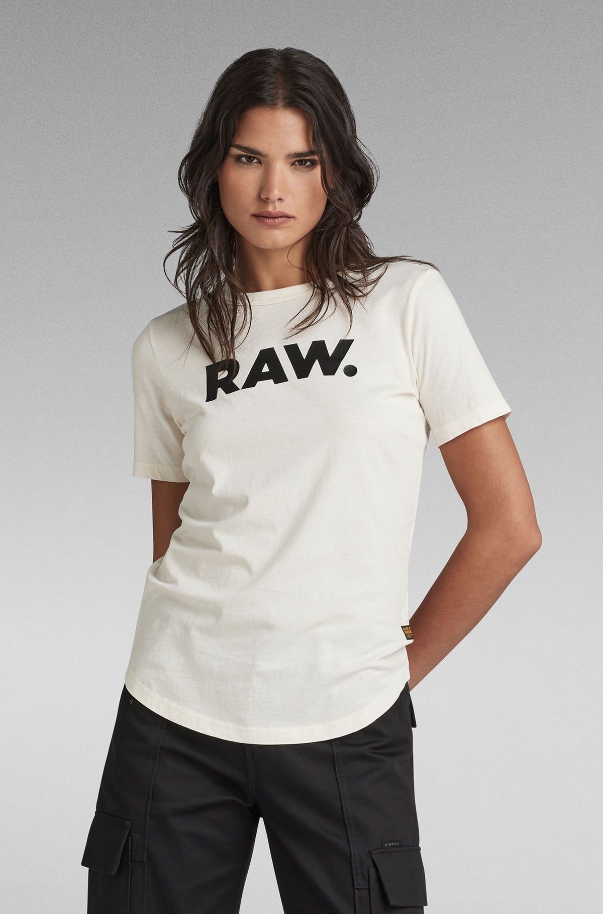 T-Shirt pour femme par G-Star RAW | D21226 4107 Crème/G076 | Boutique Vvög, vêtements mode pour homme et femme