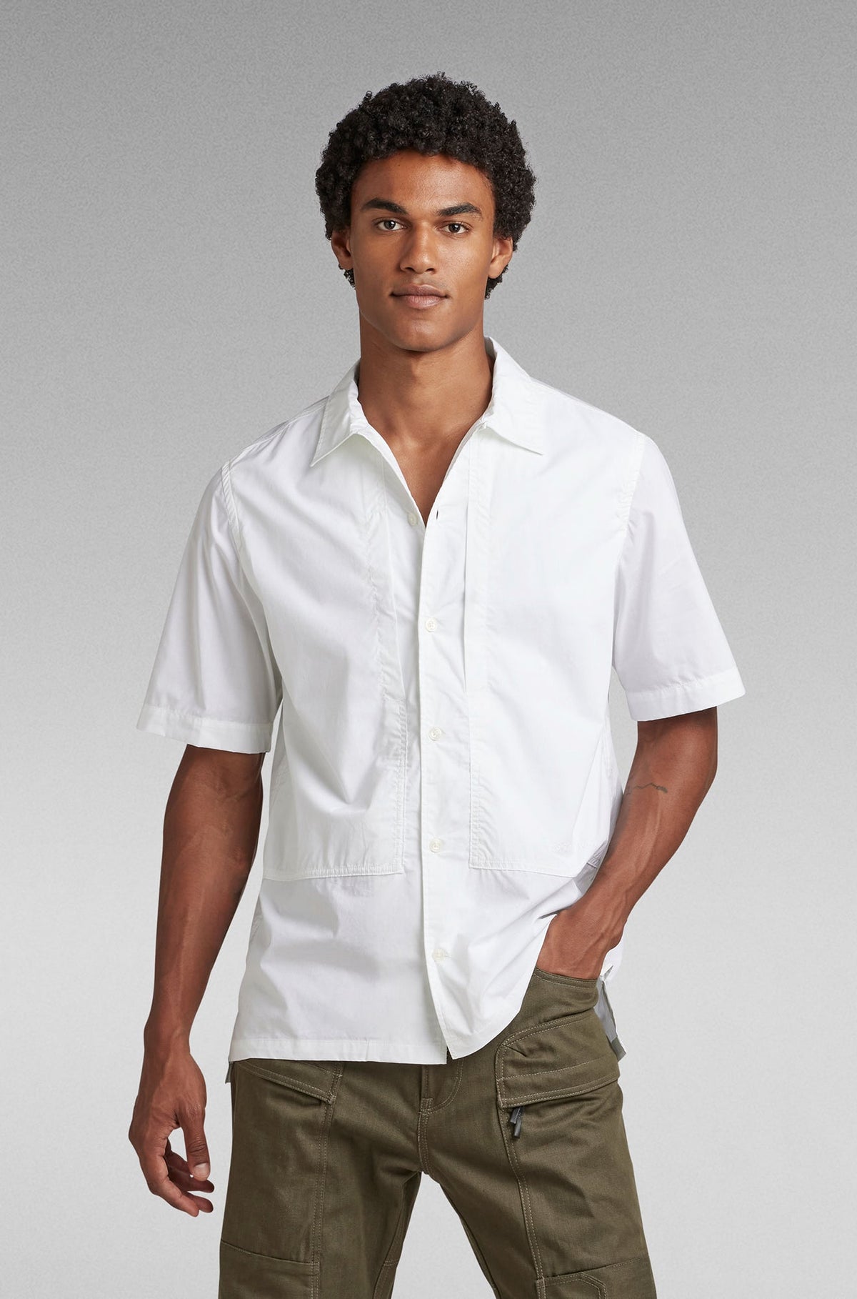 Chemise manches courtes pour homme par G-Star RAW | D22955 4481 110-WHITE | Boutique Vvög, vêtements mode pour homme et femme