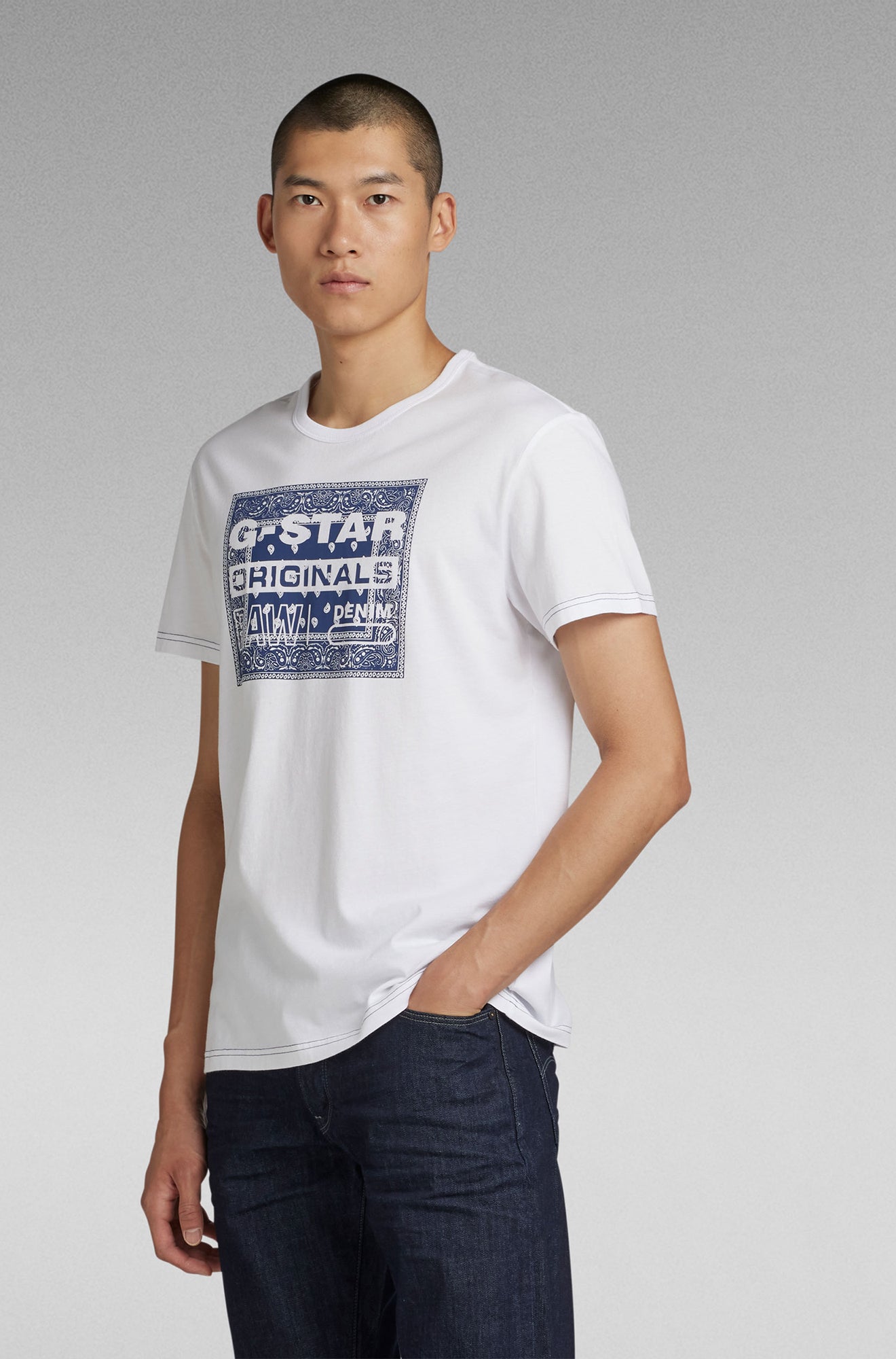T-Shirt pour homme par G-Star RAW | D23158 336 110-WHITE | Boutique Vvög, vêtements mode pour homme et femme