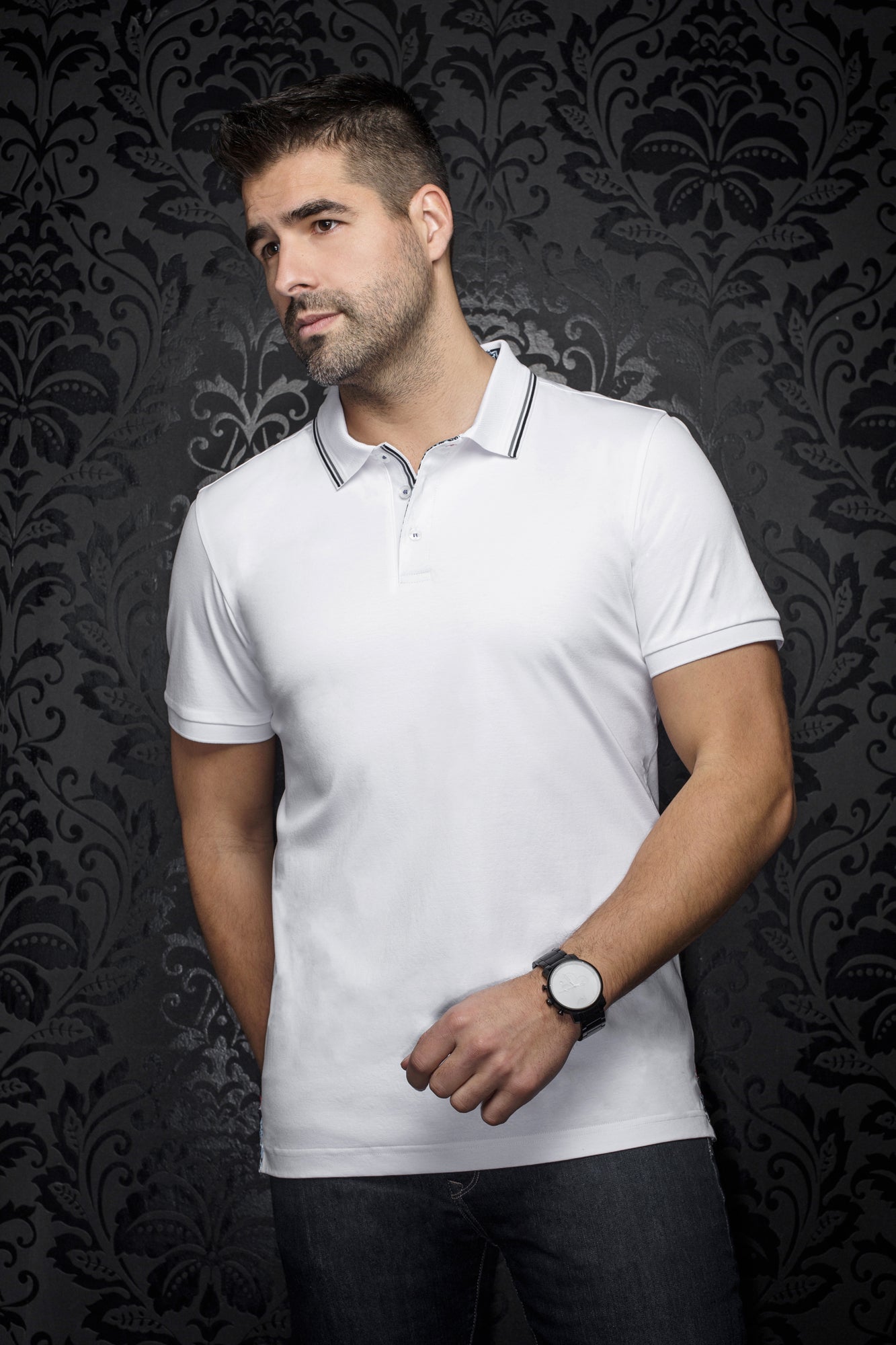 Polo pour homme par Au Noir | DELLARIO Blanc | Boutique Vvög, inventaire complet de la marque Au Noir