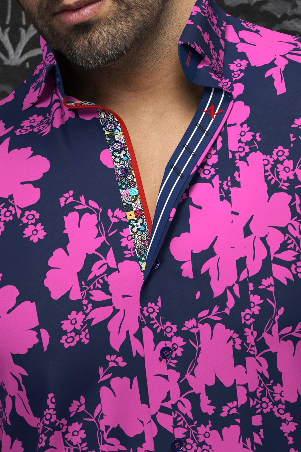 Chemise manches courtes pour homme par Au Noir | DORIOT(SS) Fuchsia | Boutique Vvög, inventaire complet de la marque Au Noir
