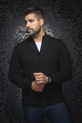 Veste en laine mérino pour homme par Au Noir | ESTEBAN_FZ Noir | Boutique Vvög, inventaire complet de la marque Au Noir