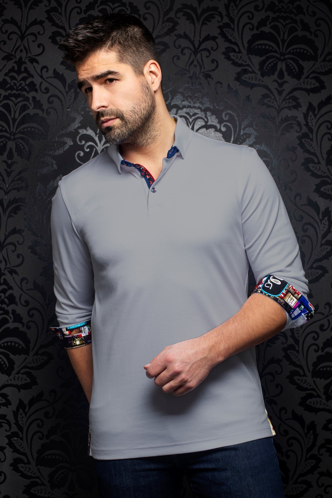 Polo pour homme par Au Noir | FALCON Lt-Gris/lt grey | Vvog.ca, inventaire complet de la marque Au Noir