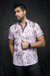 Chemise manches courtes en Knit pour homme par Au Noir | FUTUNA (SS) pink | Boutique Vvög, inventaire complet de la marque Au Noir