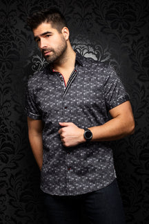 Chemise manches courtes pour homme par Au Noir | GAMBIER (SS) black | Boutique Vvög, vêtements mode pour hommes