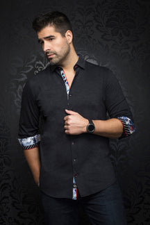 Chemise manches longues en Knit pour homme par Au Noir | HUXLEY black | Boutique Vvög, inventaire complet de la marque Au Noir