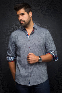 Chemise manches longues en Knit pour homme par Au Noir | HUXLEY Blanc Noir/BLACK WHITE | Vvog.ca, inventaire complet de la marque Au Noir