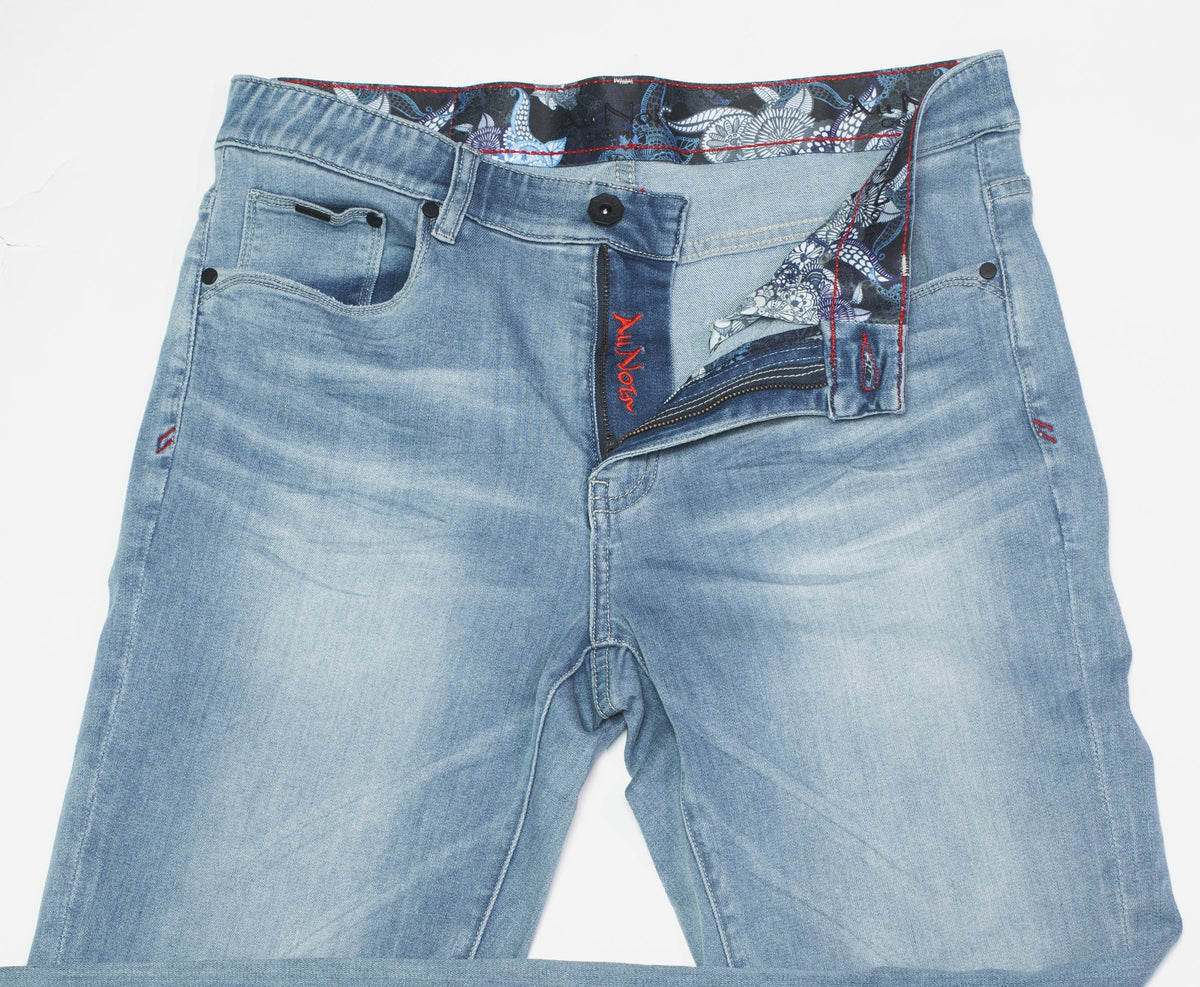 Jeans pour homme par Au Noir | JOHNNY-SRD Miami Clair | Boutique Vvög, inventaire complet de la marque Au Noir