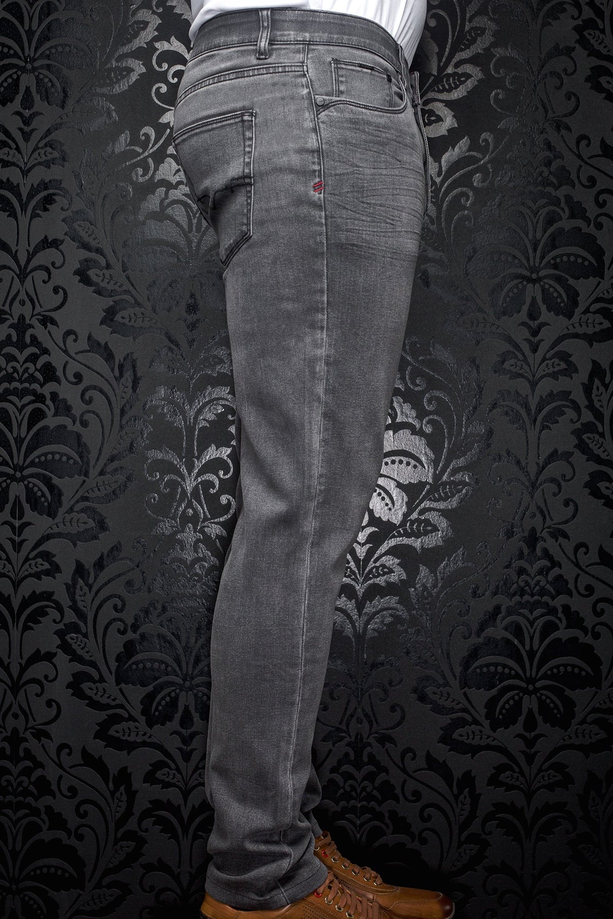 Jeans pour homme par Au Noir | JOHNNY-SRD Gris Moyen | Boutique Vvög, inventaire complet de la marque Au Noir