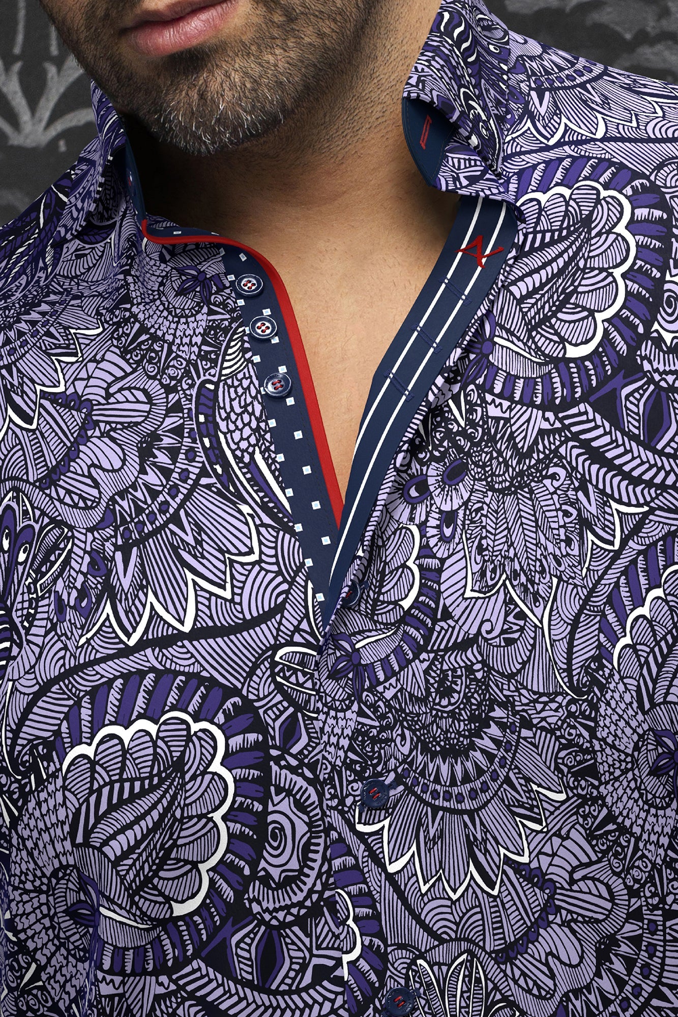 Chemise manches longues en Knit pour homme par Au Noir | KAHLO Lavande | Boutique Vvög, inventaire complet de la marque Au Noir