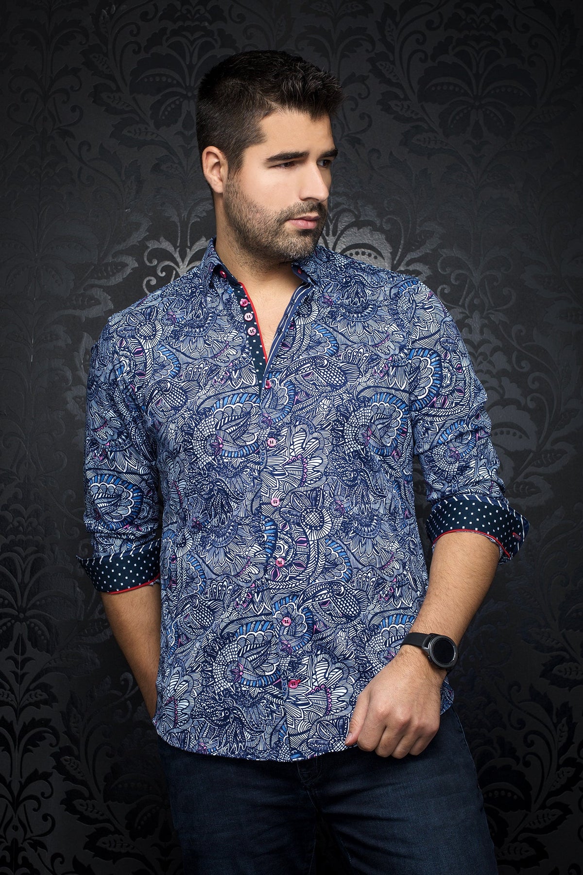 Chemise manches longues en Knit pour homme par Au Noir | KAHLO sky blue | Boutique Vvög, inventaire complet de la marque Au Noir