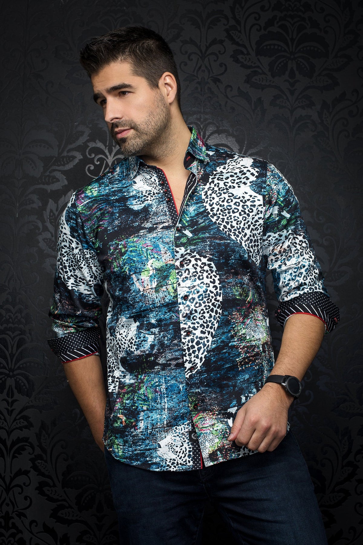 Chemise manches longues pour homme par Au Noir | KIGALI multi | Boutique Vvög, inventaire complet de la marque Au Noir
