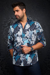Chemise manches longues pour homme par Au Noir | KIMURA Bleu Blanc/blue WHITE | Vvog.ca, inventaire complet de la marque Au Noir