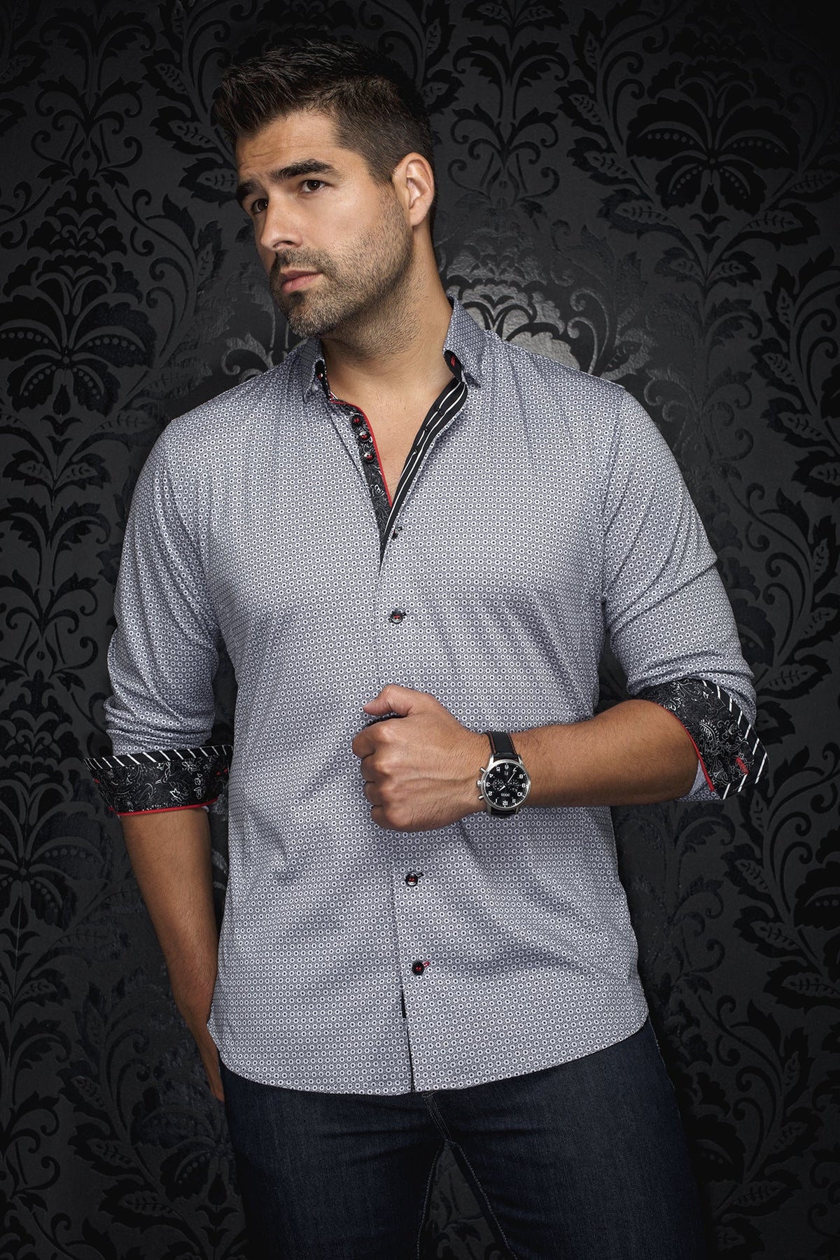 Chemise manches longues pour homme par Au Noir | KNOX Blanc | Boutique Vvög, inventaire complet de la marque Au Noir