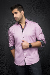 Chemise manches longues pour homme par Au Noir | KNOX white pink | Boutique Vvög, inventaire complet de la marque Au Noir