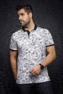 Polo pour homme par Au Noir | KOPA white black | Boutique Vvög, inventaire complet de la marque Au Noir