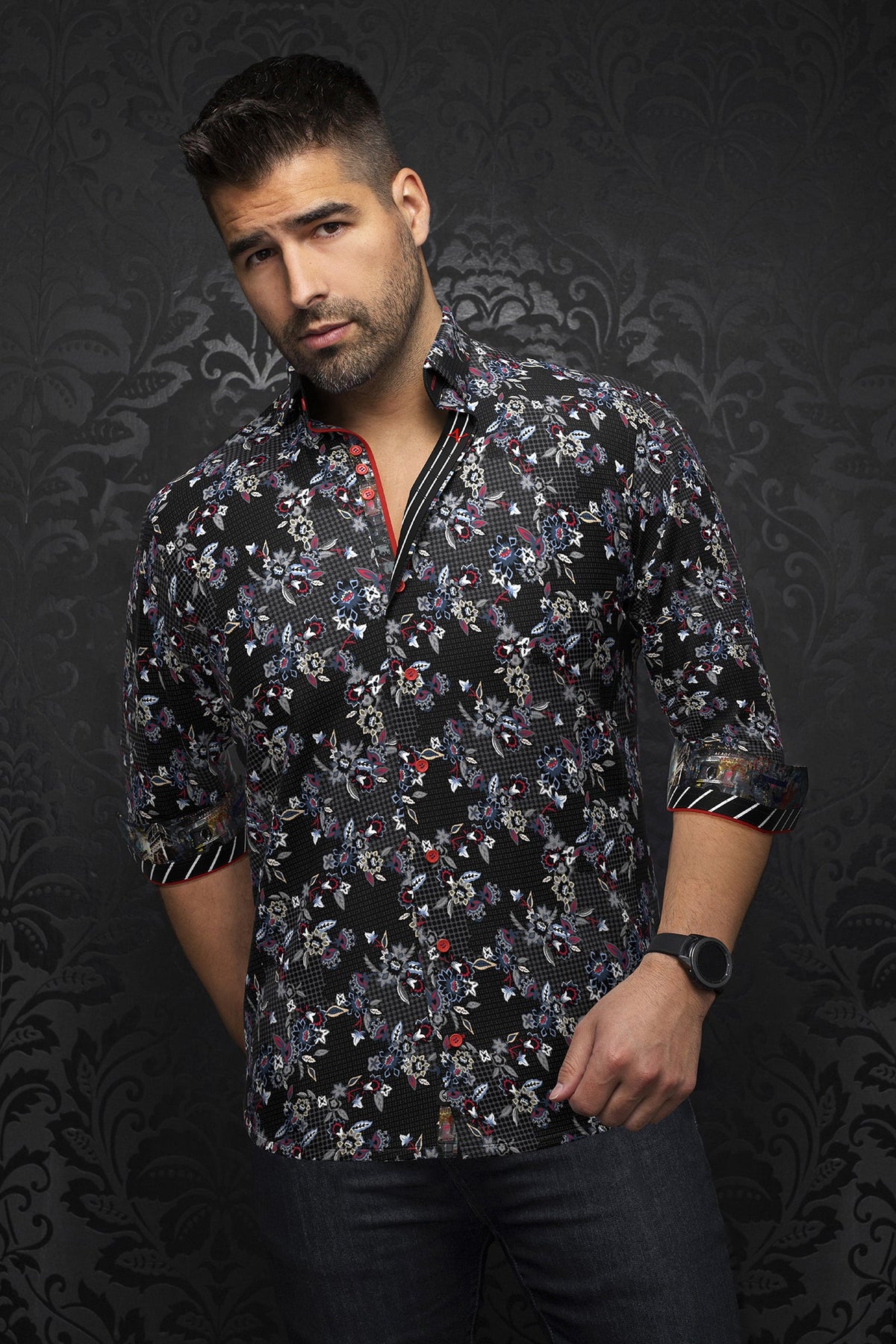 Chemise manches longues pour homme par Au Noir | LINERO Noir Indigo | Boutique Vvög, inventaire complet de la marque Au Noir