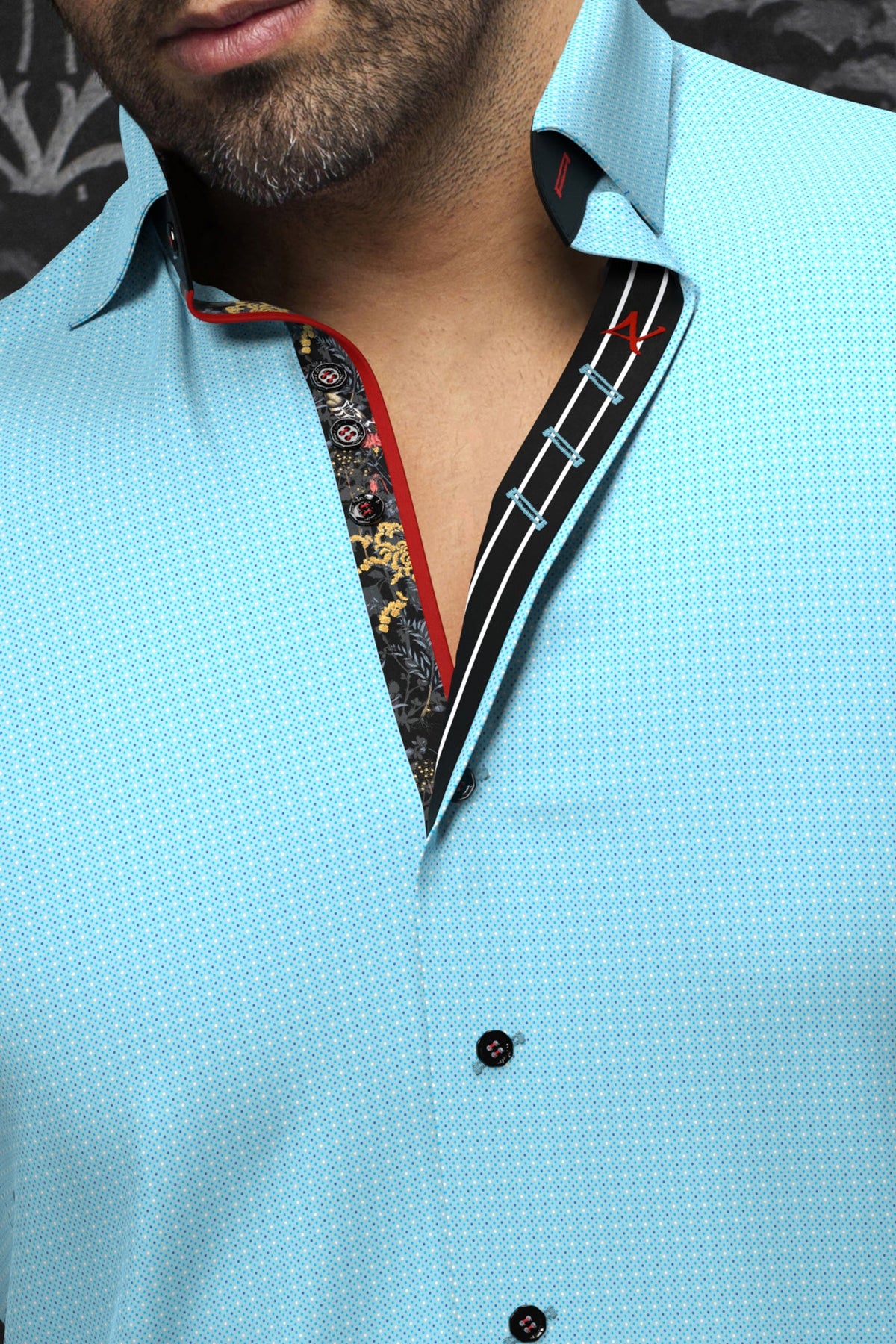 Chemise manches courtes en Knit pour homme par Au Noir | MARSDEN(SS) Turquoise | Boutique Vvög, inventaire complet de la marque Au Noir