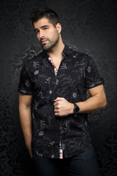 Chemise manches courtes en Knit pour homme par Au Noir | MAXCO (SS) Noir Gris | Boutique Vvög, inventaire complet de la marque Au Noir